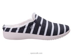 Spenco Footwear dundee stribet hjemmesko Kvinder grå/hvid T000H760