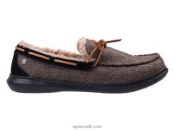 Spenco Footwear herre tøffel i birk tweedsort/tan T000H902
