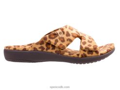 Spenco Footwear kholo visa tøfler Kvinder solbrun leopard T000H694